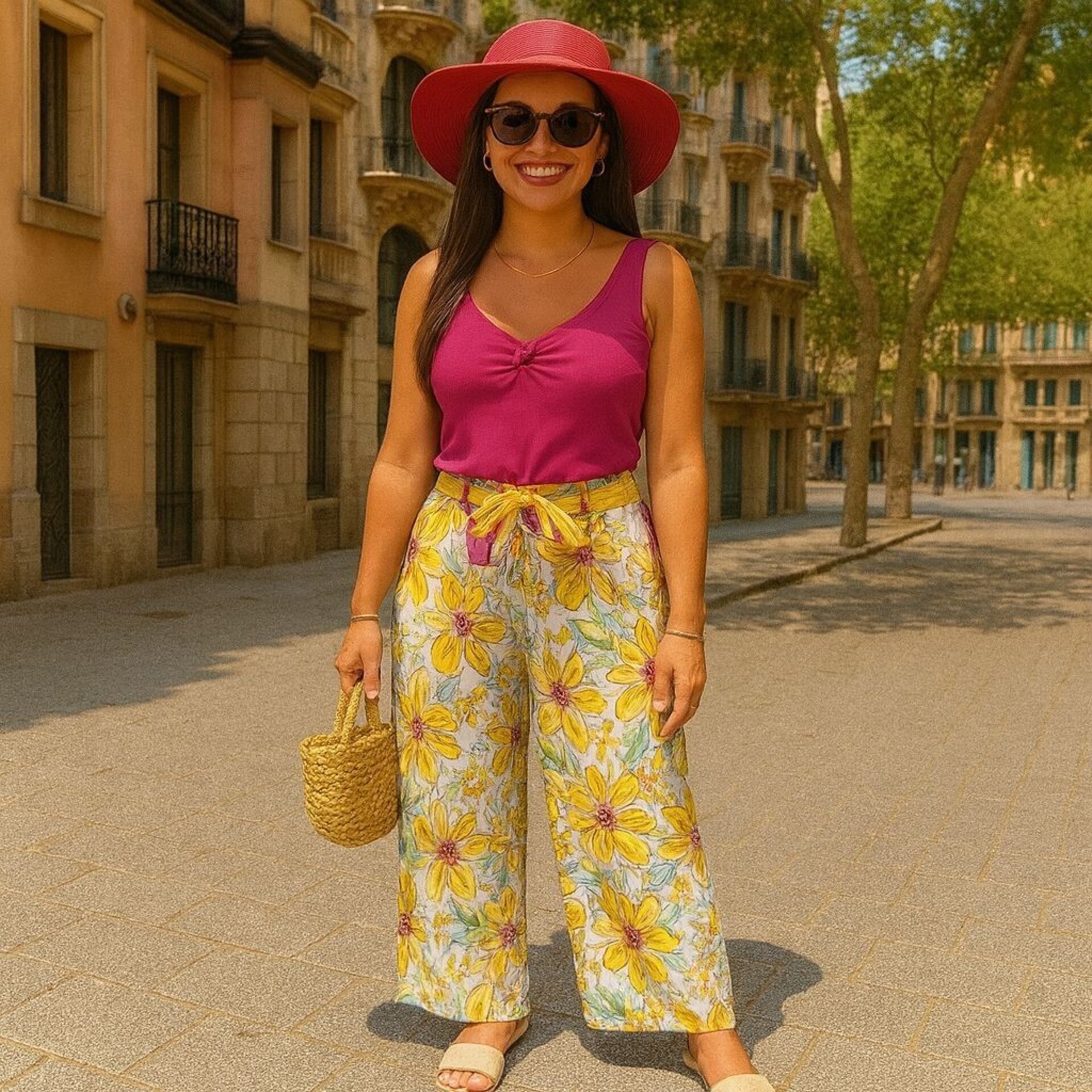 pantalón estampado floral - 1